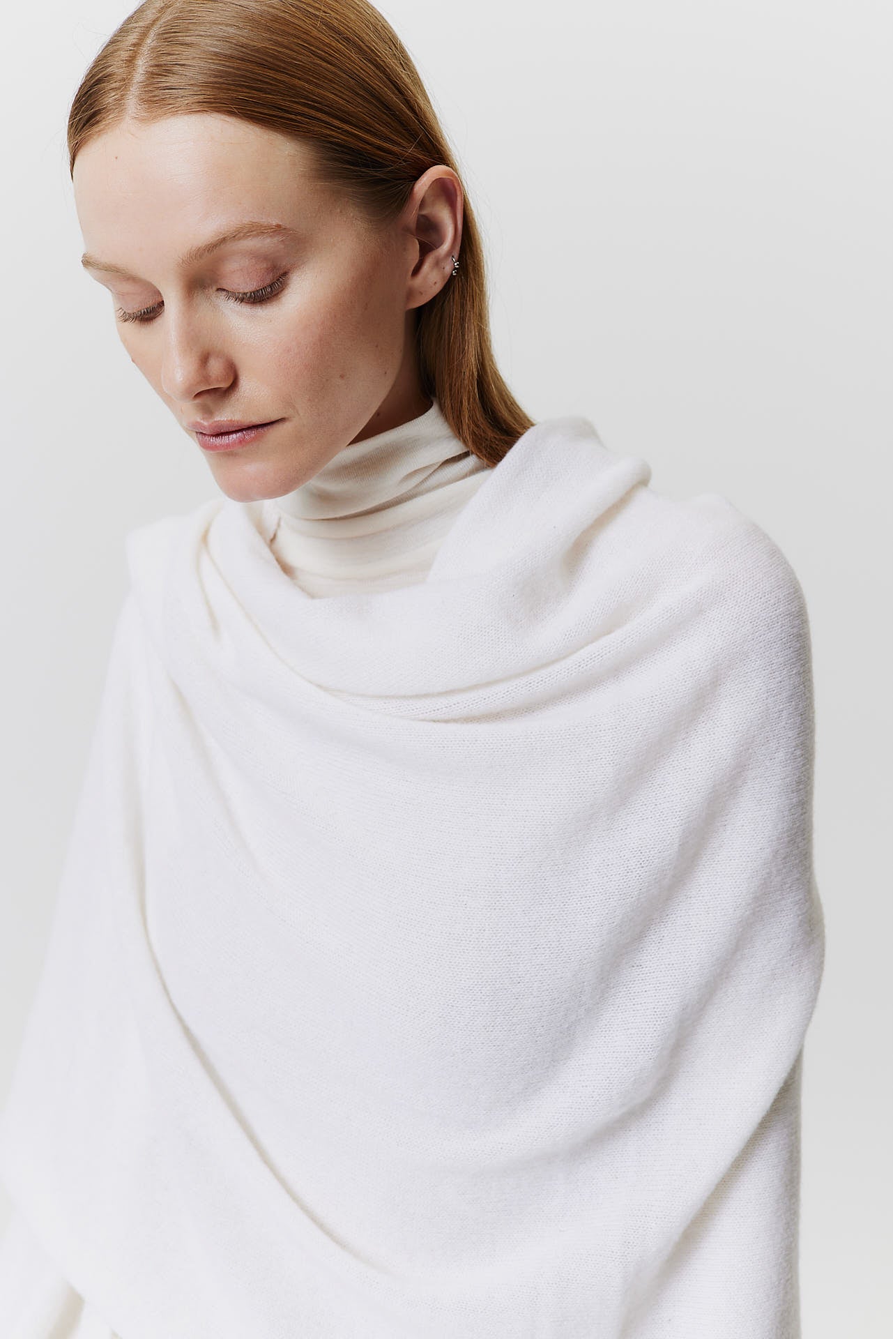 Cashmere Scarf Fine Knit Off-White