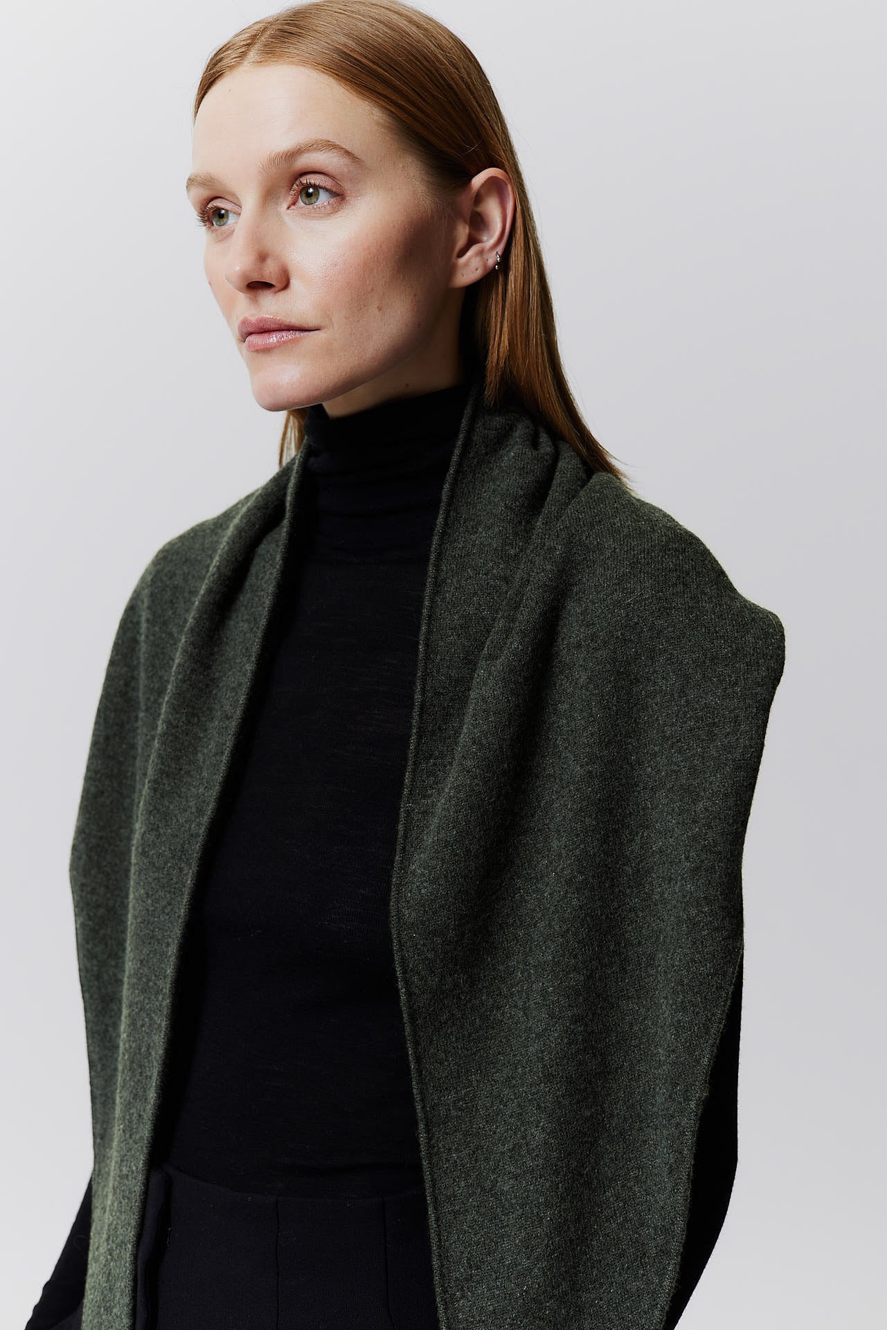 Cashmere Triangle Fine Knit Green