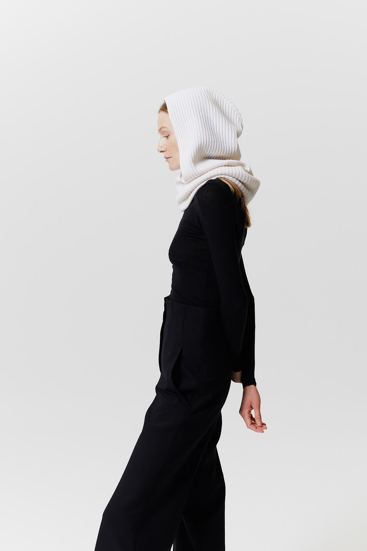 Cashmere Hood Rib Knit Off-White