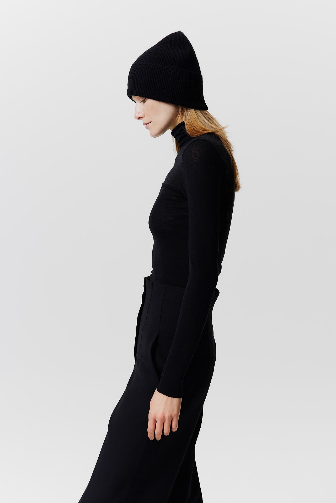 Cashmere Beanie Classic Knit Black