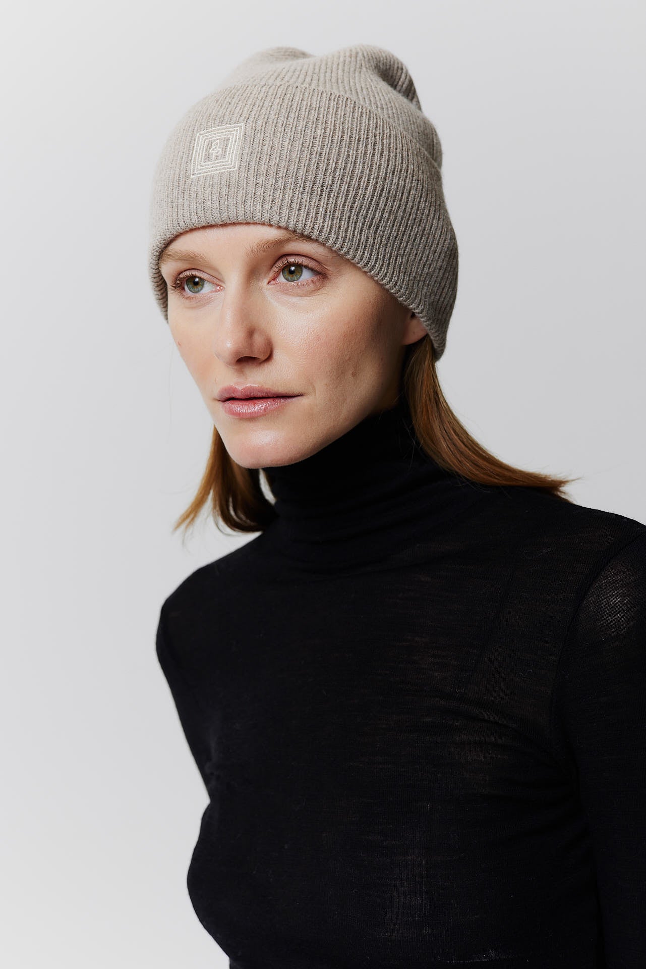 Cashmere Beanie Classic Knit Beige