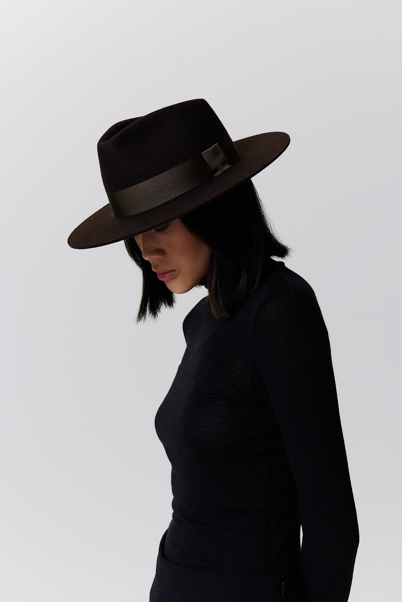 Merino Fedora Hut Short Brim Chocolate