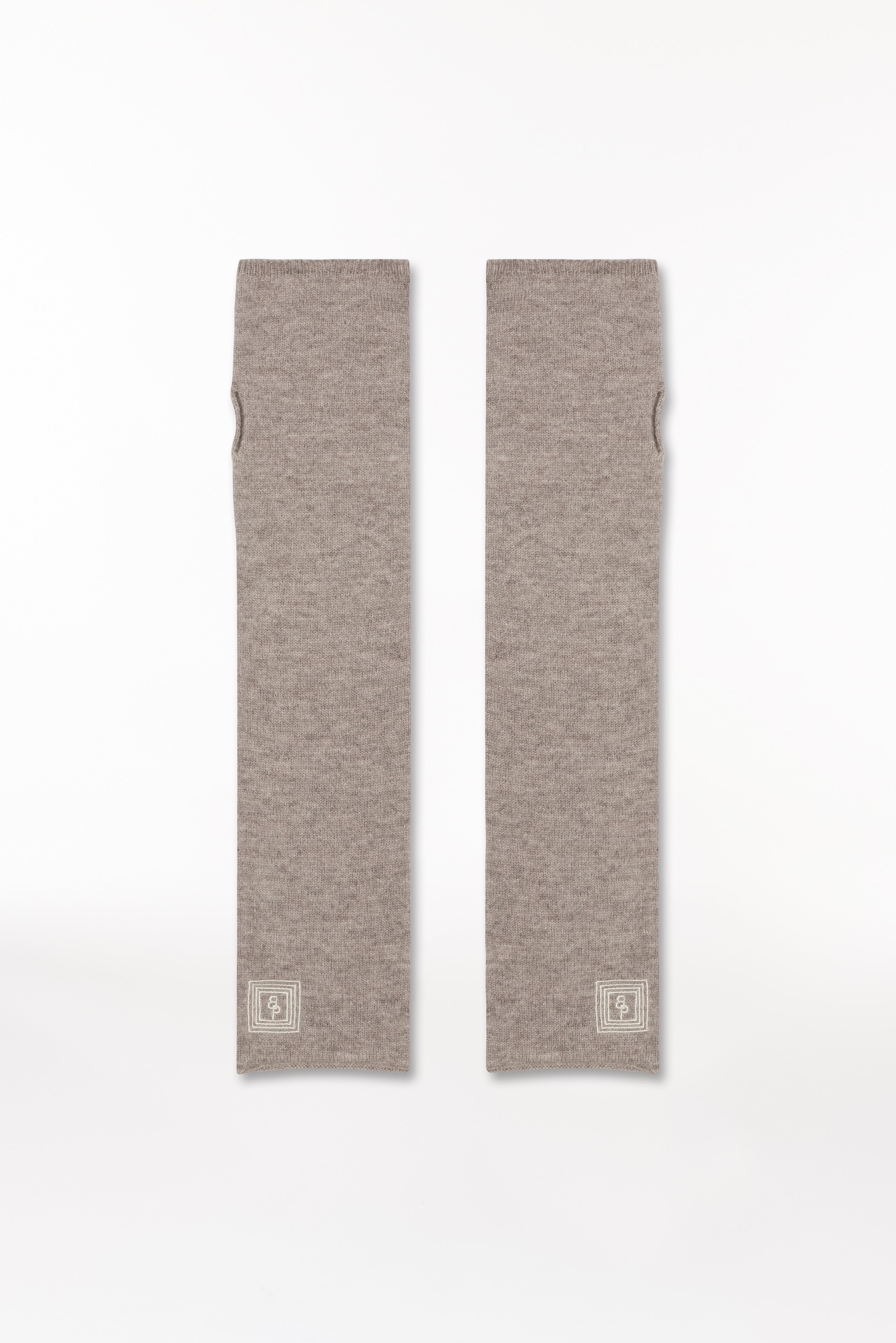 Cashmere Arm Warmers Fine Knit Beige