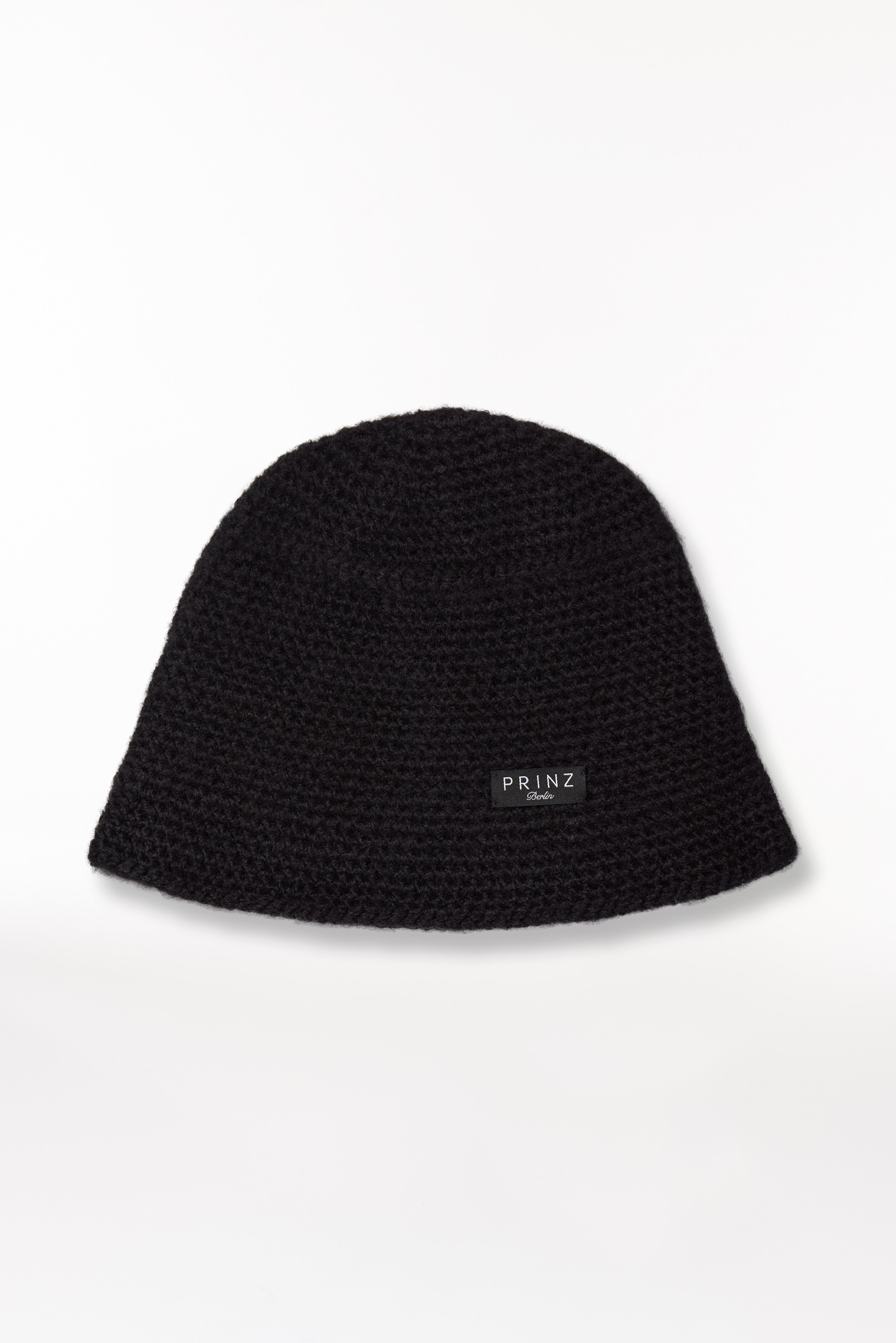 Kaschmir Bucket Hat Hand Crochet Schwarz